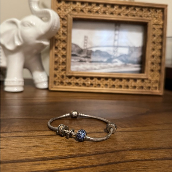 Pandora Silver Bracelet with Blue Accents - Picture 3 of 3